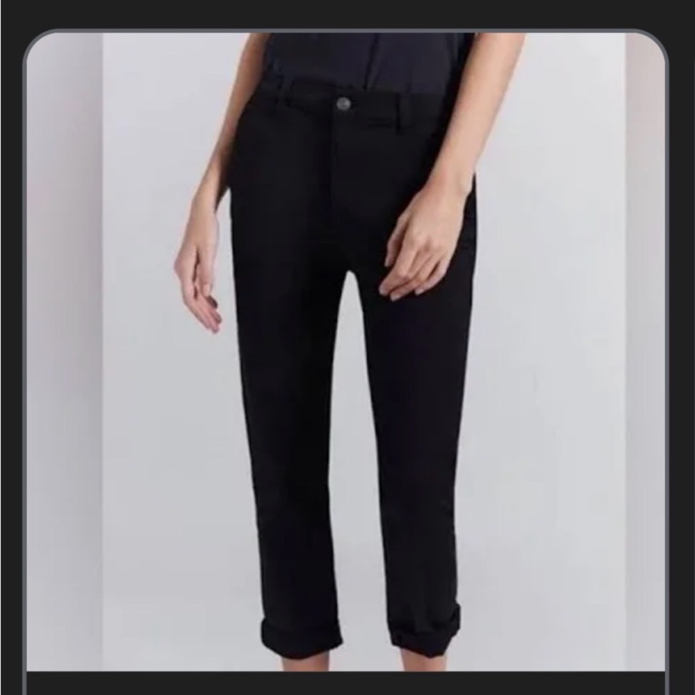 Current/Elliott Black Ankle Straight-Leg Pants “The Confident” High Waist sz 24